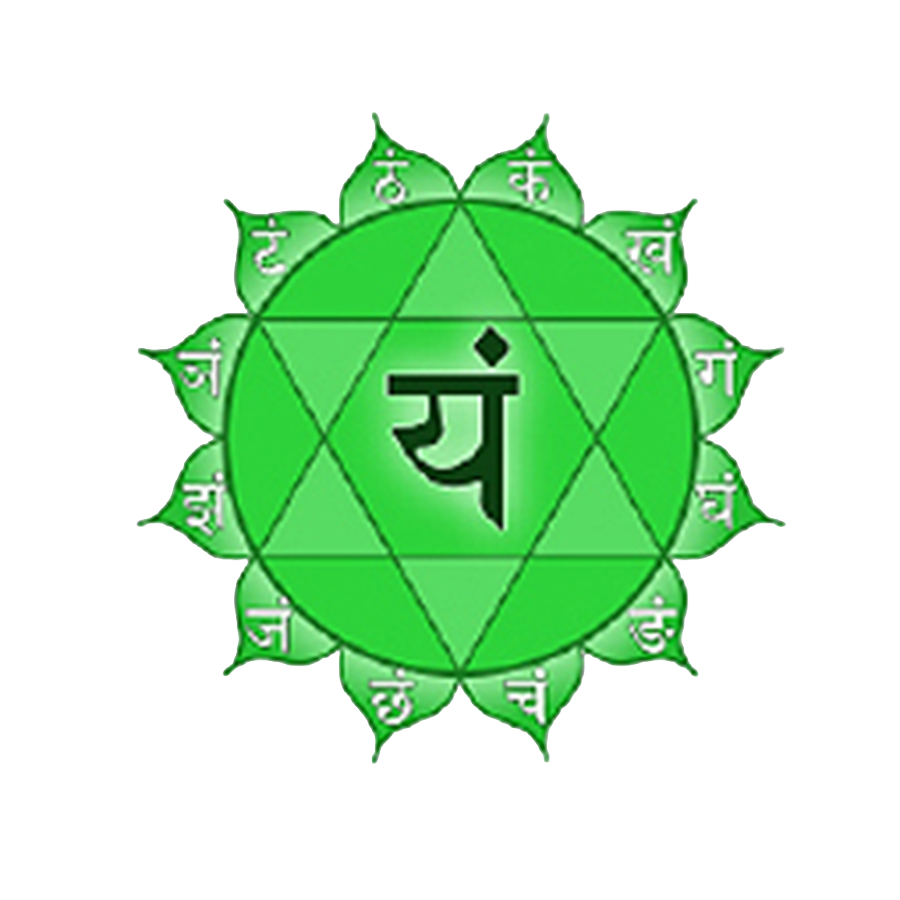 Symbol des Anahata Chakra, grün, Blütenform