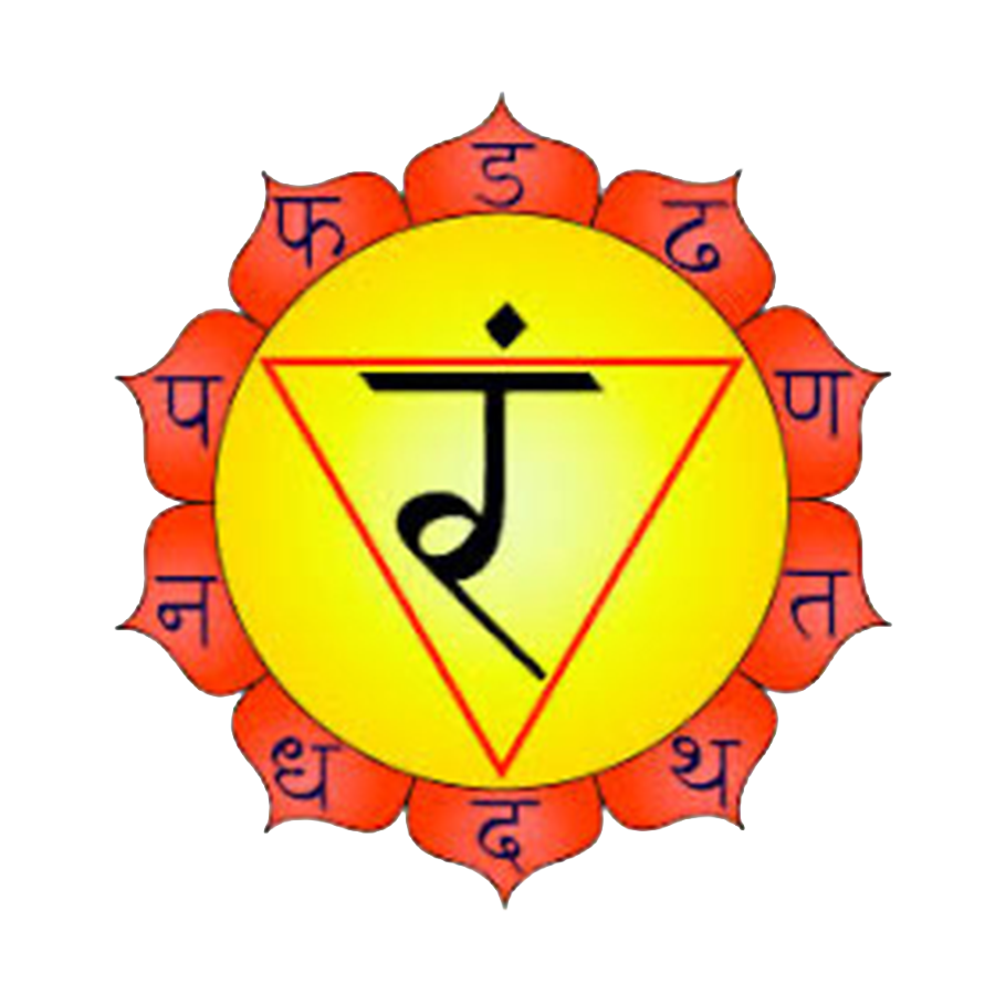 Symbol des Manipura Chakra, Blütenform, gelb-orange